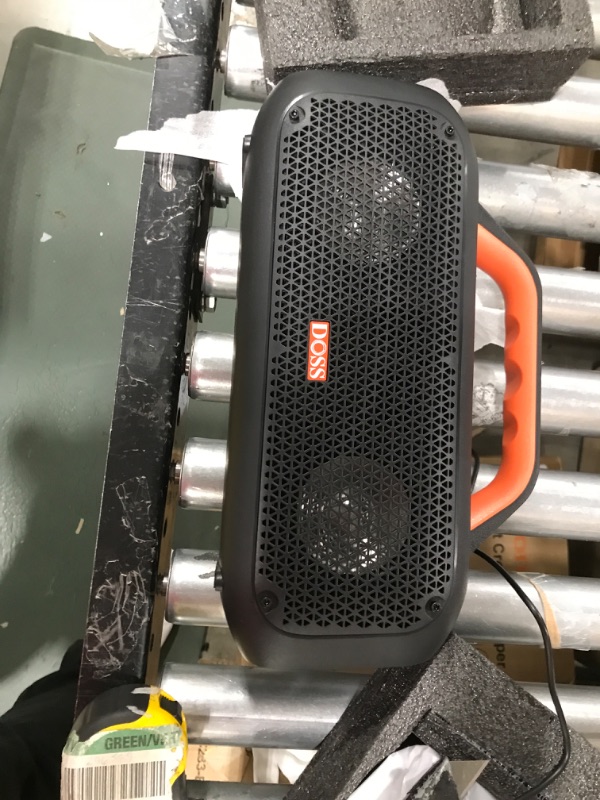 Photo 1 of Bluetooth Speaker, DOSS Extreme Boom Outdoor Speaker with IPX6 Waterproof, 60W Mighty Sound, Deep Bass, 30H Playtime,10400mAh Power Bank, Portable Speaker with Built-in Handle for Outdoor, Pool-Orange
