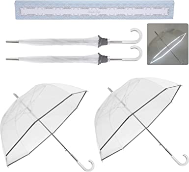 Photo 1 of 2 Pack Clear Bubble Umbrellas, Windproof Auto Open Umbrella for Rain 