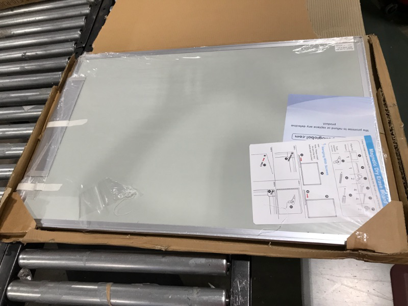 Photo 1 of Amazon Basics Magnetic Dry Erase White Board, 36 x 24-Inch Whiteboard - Silver Aluminum Frame 24" x 36" Magnetic, Aluminum Frame