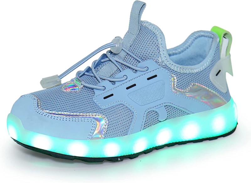 Photo 1 of AIJUSP Kids LED Light Up Shoes - USB Casual Flashing Sneakers Lightweight Breathable Glow Shoes Wear-Resistant Lighted Sneaker Suitable for Boys Girls Festivals Christmas Party