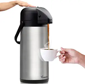 Photo 4 of Airpot Coffee Dispenser with Pump - Insulated Stainless Steel Coffee Carafe (102 oz) - Thermal Beverage Dispenser - Thermos Urn for Hot/Cold Water, Party Chocolate Drinks