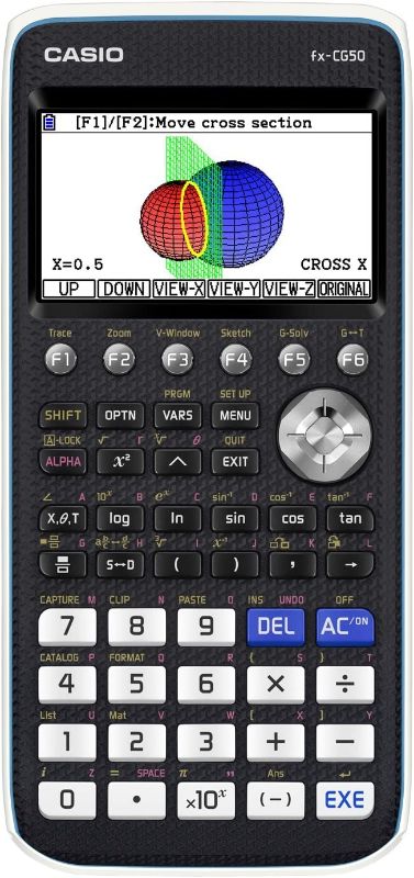 Photo 1 of CASIO PRIZM FX-CG50 Color Graphing Calculator,Black & White,7.21"Wx10.32"Lx2.05"H
