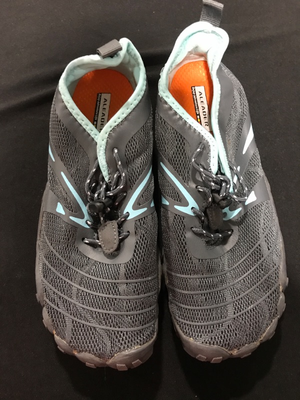 Photo 2 of [Size 8] ALEADER Women's Barefoot Trail Running Shoes Minimalist | Wide Toe | Zero Drop 8 Wide Dark Gray/Aqua