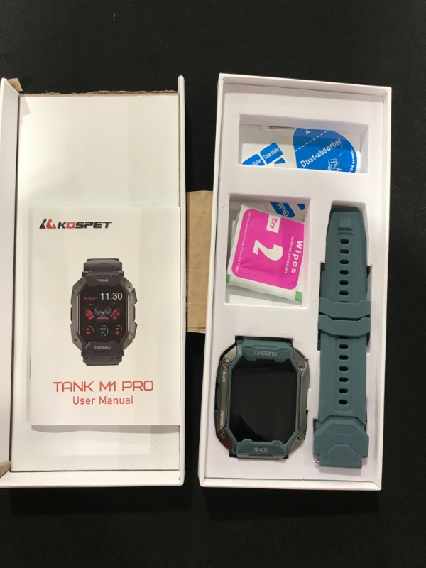 Photo 1 of Kospet Smart Watches for WomenMen''Bluetooth Call (Answer/Make Call) 5ATM Waterproof Fitness Watch Tracker for Android iOS with Heart Rate Blood Pressure - 1.72''Tactical Outdoor Sports Smartwatch Blue Tank M1 Pro Blue