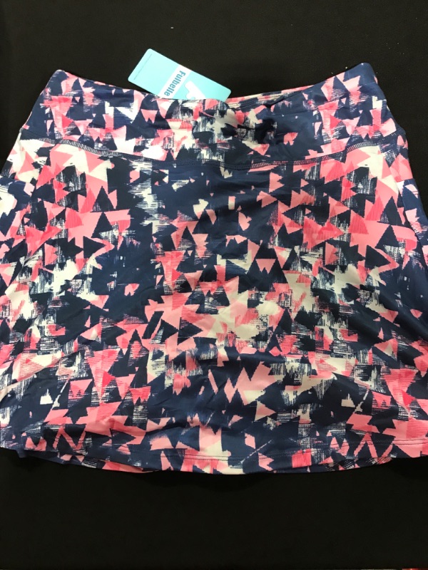 Photo 2 of [Size M] Fulbelle Tennis Skirts for Women Elastic Athletic Golf Skorts with Pockets Blue Pattern Medium