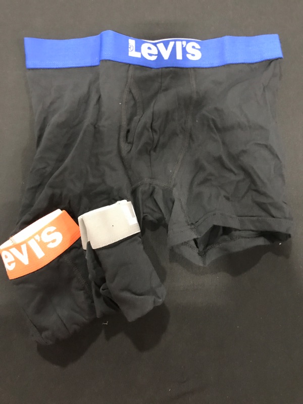 Photo 2 of [Size M] Levi's Mens Boxer Briefs Cotton Stretch Underwear For Men 4 Pack Black With Color Bands Medium