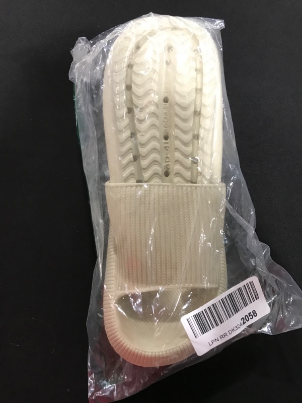 Photo 1 of [Size 8.5-9 Women/7-8 Men] Cloud Slippers for Women and Men, Rosyclo Massage Shower Bathroom Non-Slip Quick Drying Open Toe Super Soft Comfy Thick Sole Home House Cloud Cushion Slide Sandals for Indoor & Outdoor Platform Shoes - Tan