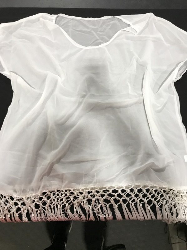 Photo 1 of [Size L] Verdusa Women's Unique Trim Long Sleeve Button Up Blouse Shirt Top- White
