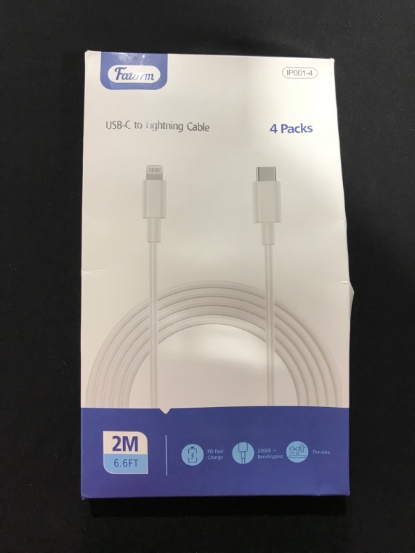 Photo 2 of 6.6FT USB C to Lightning Cable 4Pack, ?Apple MFi Certified? iPhone Fast Charger Cable, USB-C to Lightning Charging Cord for iPhone 13/13 Pro/13 Pro Max/ 12 Mini/12/12 Pro/11/11 Pro/AirPods