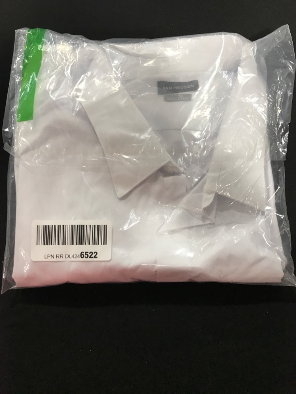 Photo 2 of [Size 2XL] Van Heusen Men's Dress Shirt Fitted Poplin Solid- White
