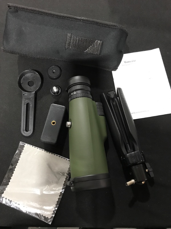 Photo 2 of 30x50 HD Monocular Telescope with Smartphone Adapter, Upgraded Tripod - High Power Zoom Monocular with Clear Low Light Vision for Star Watching - Lightweight Monocular for Bird Watching Hunting