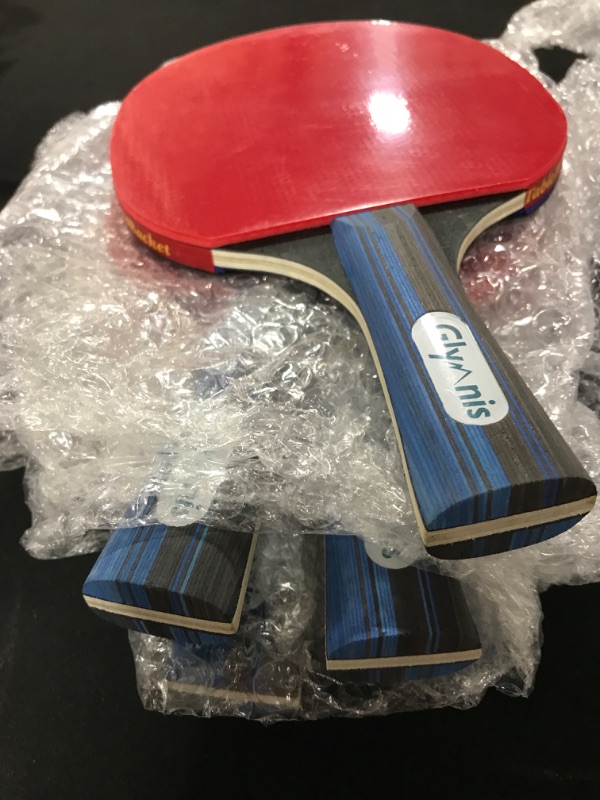 Photo 2 of Glymnis Ping Pong Paddles Set of 4 Table Tennis Rackets with 8 Balls, Storage Case for Indoor Outdoor Table Tennis Paddle Game Accessories