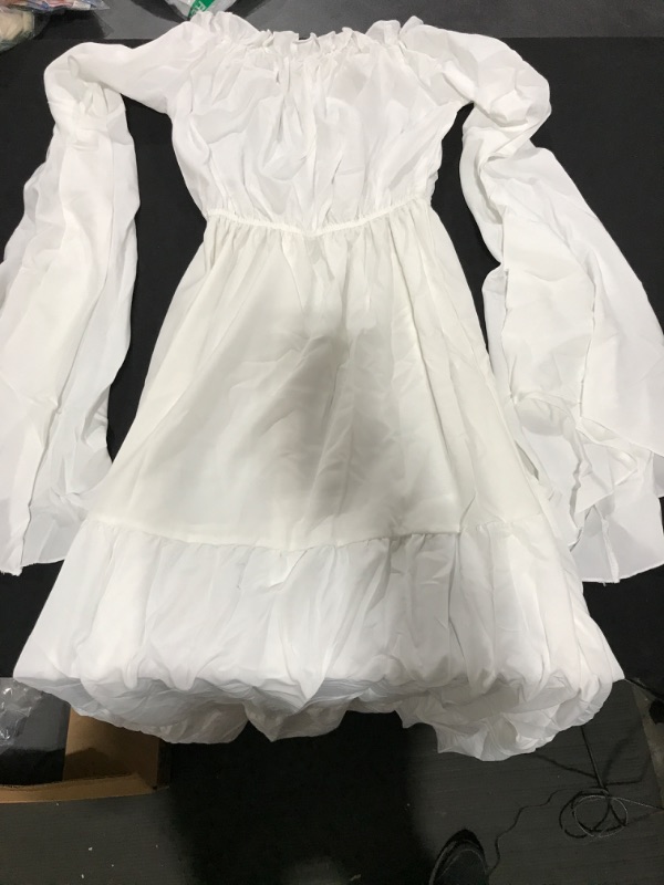 Photo 1 of [Size M/L] Ladies Peasant Dress Long White