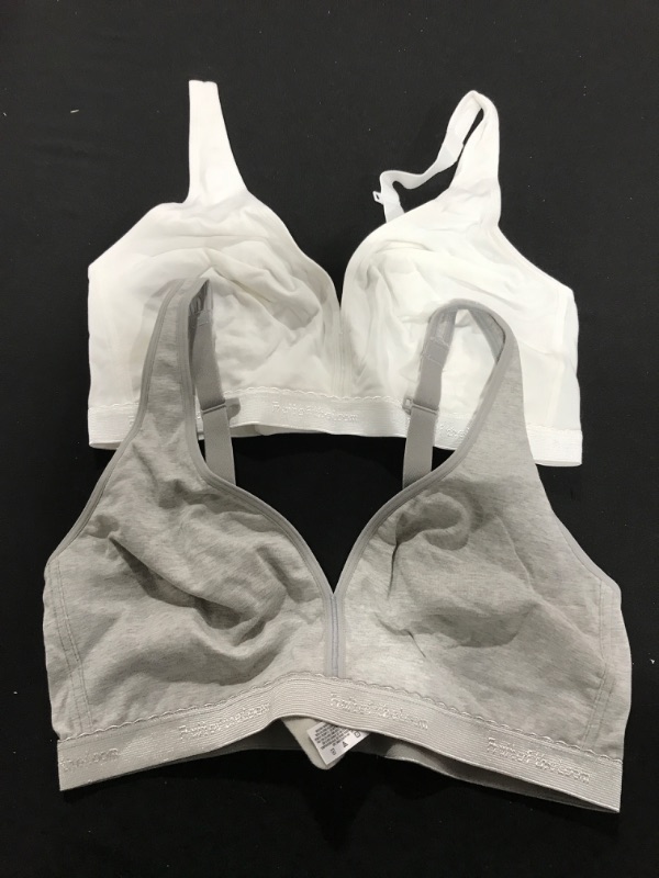 Photo 1 of [Size 38C] Fruit of The Loom Cotton Bras- White and Grey