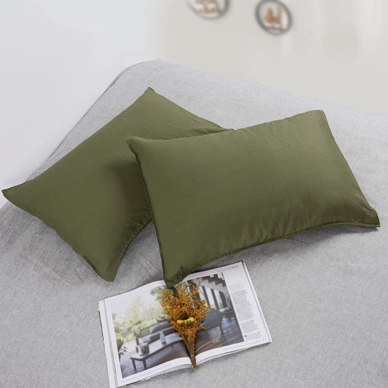 Photo 1 of 100% Linen Pillowcases Set of 2, Standard Size 20'' x 26'' Pillow Case, Linen Pillow Sham