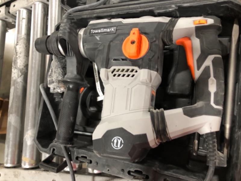 Photo 1 of [Upgraded] Towallmark 12.5 Amp Rotary Hammer Drill, 1-1/4 Inch SDS-Plus 4 in 1 Multi-functional Heavy Duty hammer drill, Safety Clutch, Drill Chuck, for Concrete, Tile, Wall, Stones, Cement and Metal
