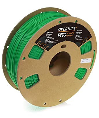 Photo 1 of OVERTURE PETG Filament 1.75mm, 3D Printer Filament, 1kg Spool (2.2lbs), Dimensional Accuracy 99% Probability +/- 0.03mm, Fit Most FDM Printer (Green)
