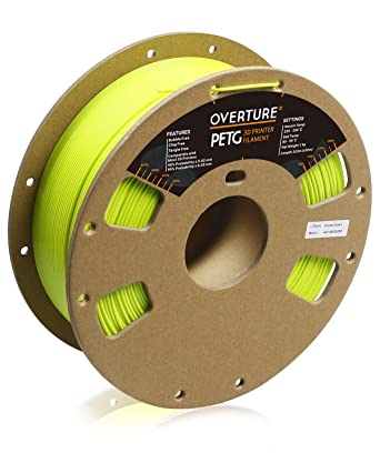 Photo 1 of OVERTURE PETG Filament 1.75mm, 3D Printer Filament, 1kg Spool (2.2lbs), Dimensional Accuracy 99% Probability +/- 0.03mm, Fit Most FDM Printer
