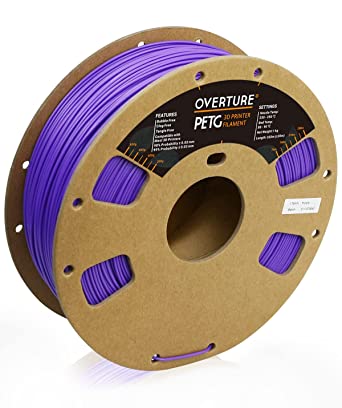 Photo 1 of OVERTURE PETG Filament 1.75mm, 3D Printer Filament, 1kg Spool (2.2lbs), Dimensional Accuracy 99% Probability +/- 0.03mm, Fit Most FDM Printer
