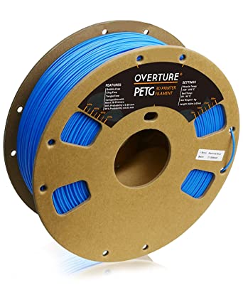 Photo 1 of OVERTURE PETG Filament 1.75mm, 3D Printer Filament, 1kg Spool (2.2lbs), Dimensional Accuracy 99% Probability +/- 0.03mm, Fit Most FDM Printer
