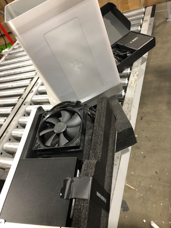 Photo 2 of Razer Core X Aluminum External GPU Enclosure (eGPU): Compatible with Windows & MacOS Thunderbolt 3 Laptops, NVIDIA /AMD PCIe Support, 650W PSU, Mercury White Mercury White Core X eGPU  (sellling for parts Only)