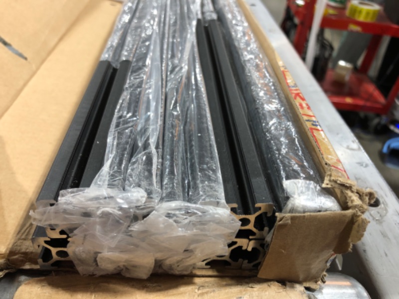 Photo 3 of 10pcs 59inch T Slot 2020 Aluminum Extrusion European Standard Anodized Linear Rail for 3D Printer Parts and CNC DIY Black 1500mm(59inch) Black 10PCS 1500mm(59'')