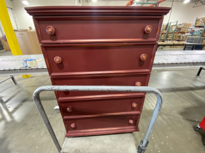 Photo 1 of 5 DRAWER CHEST IN COLOR BROWN 

GOOD CONDITION WOOD 