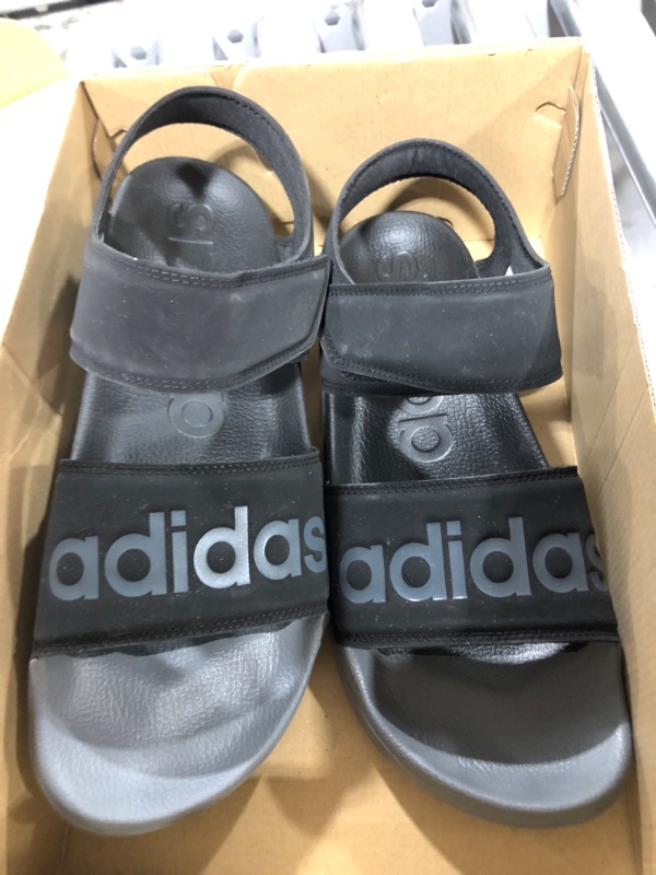 Photo 2 of adidas Unisex-Adult Adilette Sandal 12 Women/11 Men Black/Grey/Black