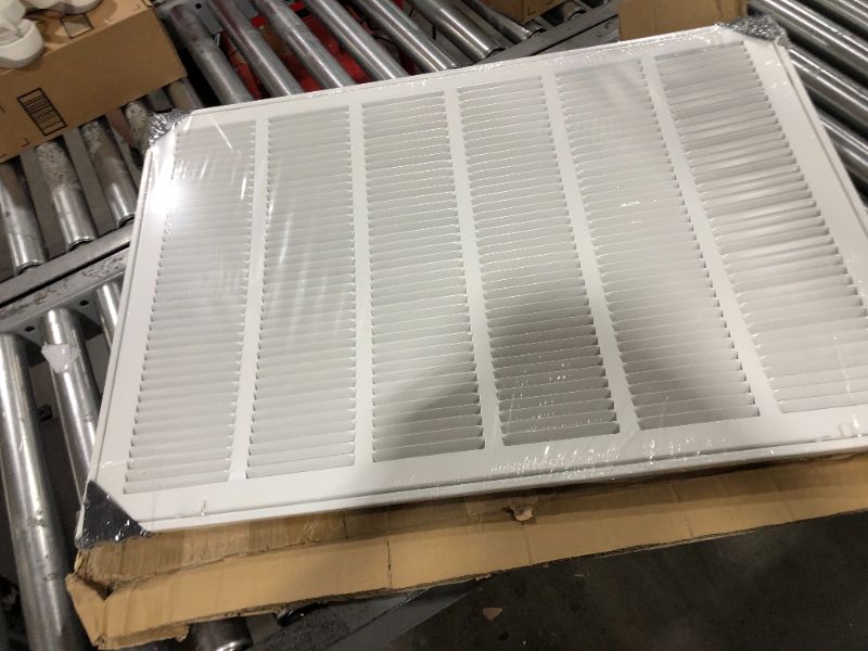 Photo 2 of 30"W x 20"H [Duct Opening Measurements] Steel Return Air Filter Grille (AGC Series) Removable Door, for 1-inch Filters, Vent Cover Grill, White, Outer Dimensions: 32 5/8"W X 22 5/8"H for 30x20 Opening Duct Opening Size: 30"x20"