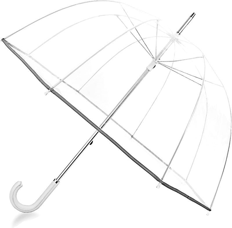 Photo 1 of 32 Inch Bubble Clear Umbrella for Weddings, Bulk Large Adult Windproof Dome Rain Umbrella
