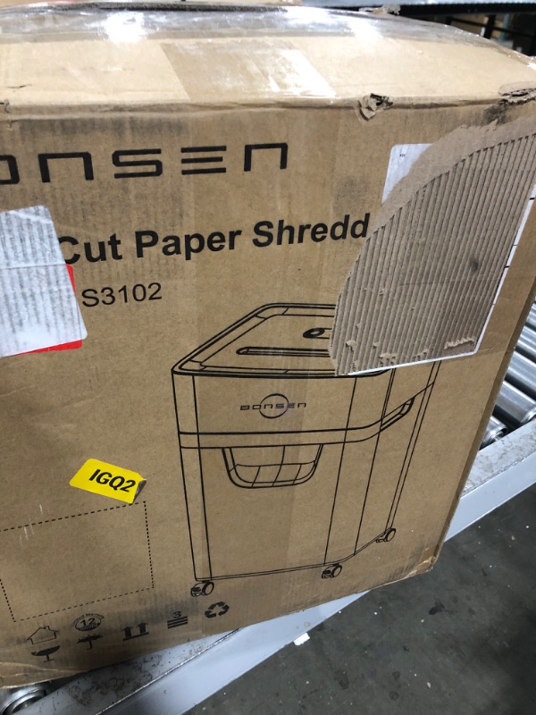 Photo 3 of BONSEN 16-Sheet Heavy Duty Paper Shredder for Office, 30-Minute Running Time Cross-Cut Shredder with 5.3-Gallon Pull Out Basket, Anti-Jam & Quiet Shredder for Home Office (S3102) 16-Sheet Cross-Cut