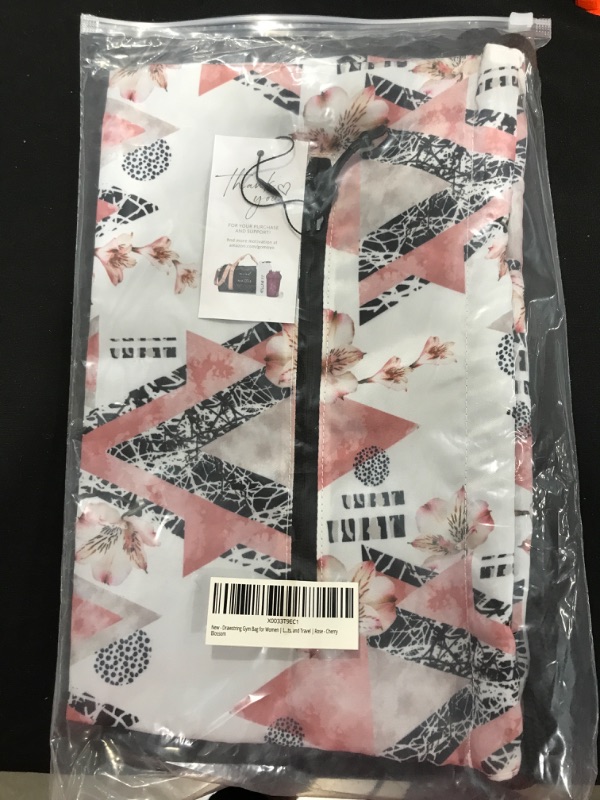 Photo 1 of Drawstring Backpack for Women | Durable Lightweight Gym Backpack with Graphic Designs | Great for Drawstring Bags for the Gym, Travel, and Overnights | Rose - Cherry Blossom
