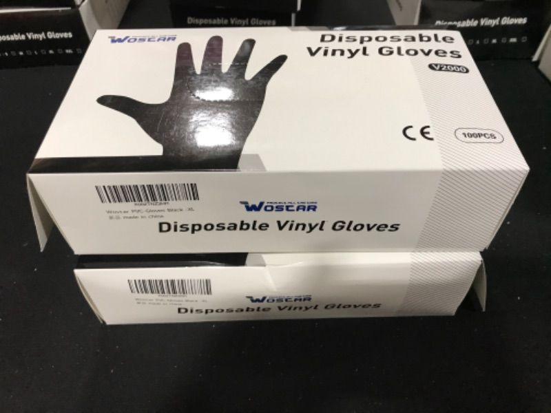 Photo 2 of 2 Pack- Size S- Black Vinyl Gloves Disposable Powder Latex Free Small 3 Mil Vinyl Exam Disposable Gloves for Industrial Use,100 Count (Pack of 1) Small (Pack of 100) Black Small 100pcs