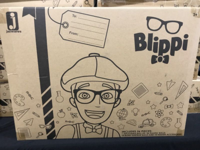 Photo 3 of Blippi Ball Pit Mystery Adventure, Featuring Portable Indoor / Outdoor Inflatable Ball Pit, 35 Plastic Balls, 10 Surprise Balls with 10 Accessories