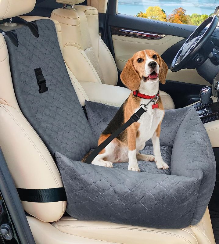 Photo 1 of [Color- Black] Dog Car Seat for Small to Medium Dogs - Fully Washable Dog Booster Seat for Car with Thickened Cushions