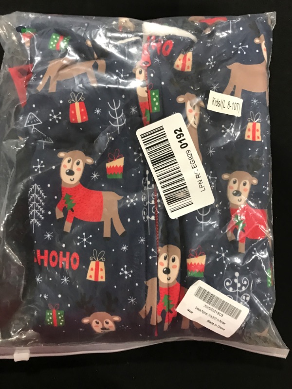 Photo 2 of [Size 8-10 Years ] Family Matching Christmas Onesies, Cute Vacation Reindeer Print One Piece Pajamas, Hooded Holiday Sleepwear Nightwear Unisex -Reindeer