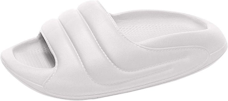 Photo 1 of [Size 10-11 Women/9-10 Men] Women's Men’s S-Line Slippers Quick Drying Extremely Comfy Cushioned Thick Sole Bathroom Shower Pool Gym Indoor Home Beach Non Slip Spa Slides - White