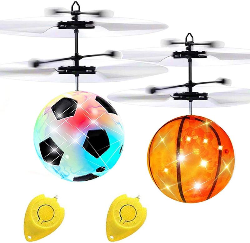 Photo 1 of 2 Pack Flying Ball Kids Toys, RC Toys Gifts for Boys Girls Remote Control Helicopter Holiday Toys for Boys LED Light Ball Drones Indoor Outdoor Games Gifts for Kids Party Favor 