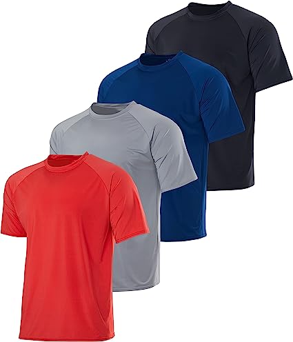 Photo 1 of 4-Pack: Boy’s Short Sleeve Quick Dry UPF 50+ Sun Protection Rash Guard Shirt – Swimwear Surf Top for Boys MEDIUM