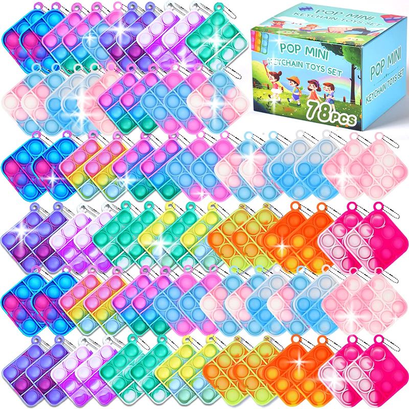 Photo 1 of 78Pcs Fidget Sensory Toys Party Favors for Kids Toddler Toys Fidget Toys Bulk Stress Toys Classroom Prizes Pop Fidget Keychain Stocking Pinata Stuffers Birthday Carnival Treasure Reliever Anti-Anxiety
