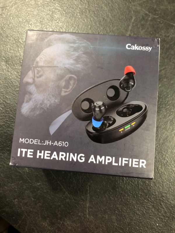 Photo 2 of CAKOSSY Newest Rechargeable Hearing Aids For Seniors & Adults with Auto Power On & Off, Air Condution ITE Hearing Aid with 48H Runtime, Ultralight Hearing Amplifier with 3 Sizes Ear Tips (Black)

