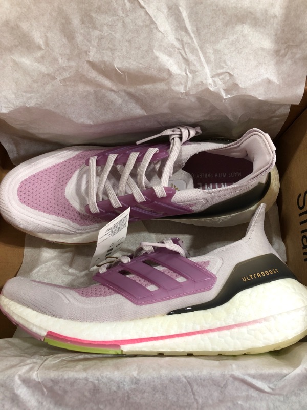 Photo 2 of adidas Women's Ultraboost 21 Running Shoe 8.5 Ice Purple/White/Rose Tone