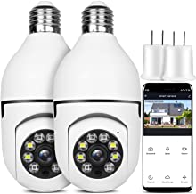 Photo 1 of  Light Bulb Security Camera Wireless Outdoor Indoor 2.4G/5G WiFi Security Cameras for Home Security 360° Panoramic Motion Detection and Alarm Two-Way Audio Based E27 Light Bulb Socket