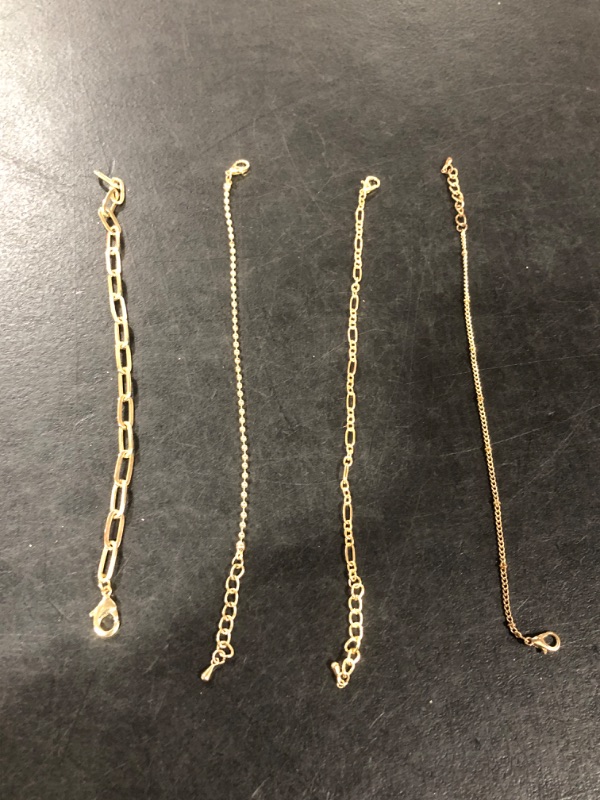 Photo 2 of 14K Gold Chain Bracelets Set (5pc)
