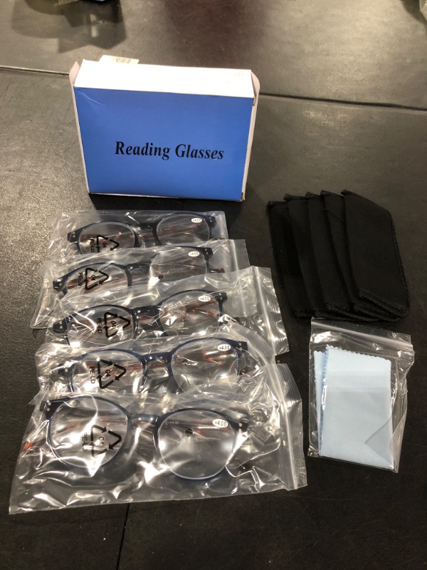 Photo 2 of 5pack Reading Glasses +4.00 Blue