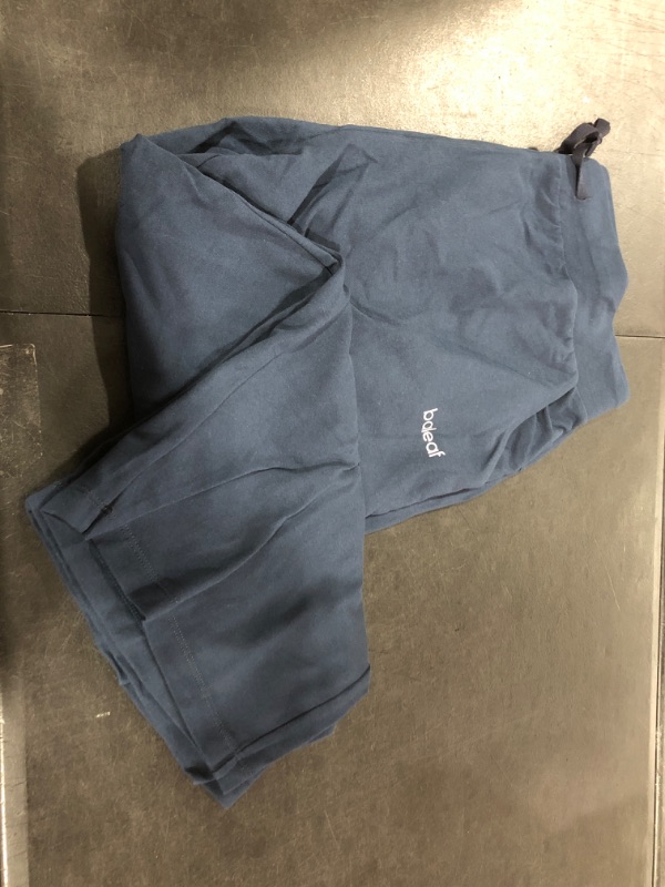 Photo 2 of BALEAF Women's Capris Yoga Pants Cotton Wide Leg Loose Comfy - with Pockets Navy Blue - Large