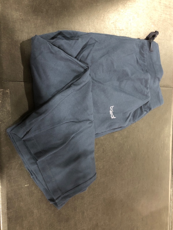 Photo 1 of BALEAF Women's Capris Yoga Pants Cotton Wide Leg Loose Comfy - with Pockets Navy Blue - Large