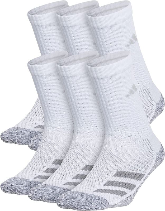 Photo 1 of adidas Kids-Boy's/Girl's Cushioned Angle Stripe Crew Socks (6-Pair)
