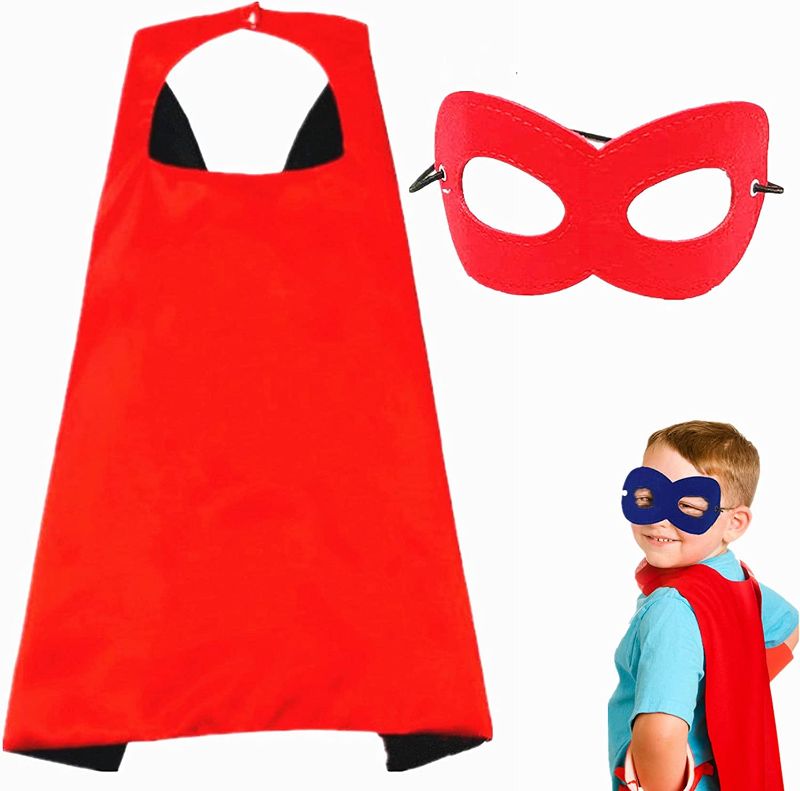 Photo 1 of AICOC Superhero Capes and Masks For kids Double Side Dress up Costumes Christmas Halloween Cosplay Gift For Boys Girls 