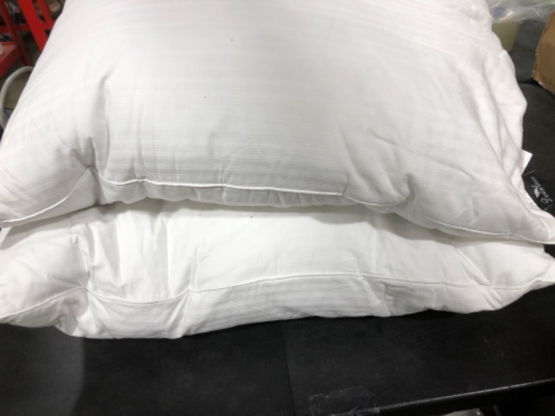 Photo 2 of 2 King Size Goose Down Feather Bed Pillows Set High Thread Count Quality White